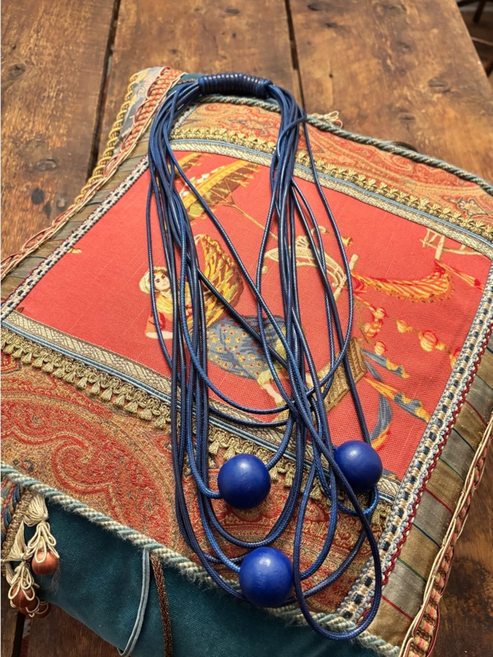 Light Airy Hand-crafted Multi-strand Cobalt Blue Necklace w/ Beads #mothership